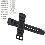 Rubber Strap for Casio AE-1000w AQ-S810W SGW-400H / SGW-300H Silicone Watchband Pin Buckle Strap Watch Wrist Bracelet Black